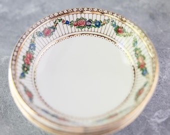 Vintage Antique Booth's England Silicon China 9852 rose swag dessert bowls set of 4
