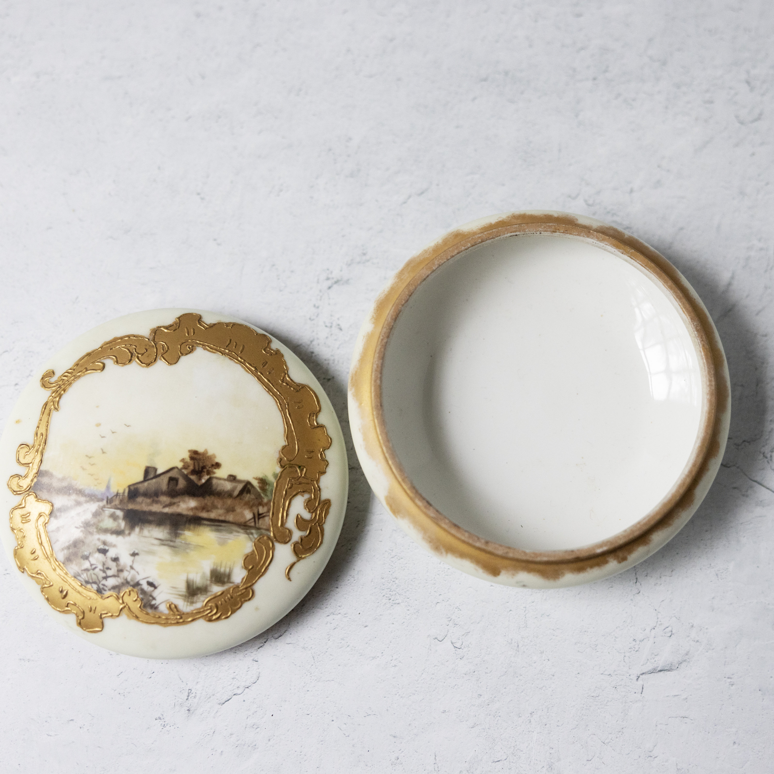 A. Klingenberg Limoges AK France Whiteware Handpainted Signed Porcelain Trinket Box Etsy