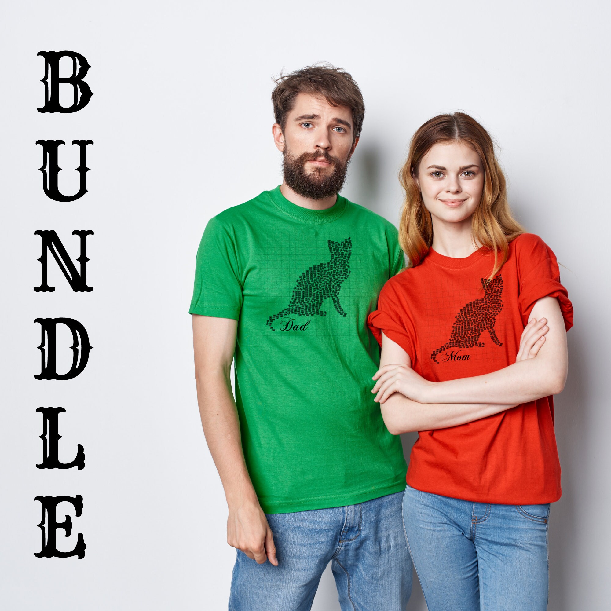 Cat Dad and Mom Word Art SVG Bundle, Cat Lover Gift, Cat Parents Gift ...