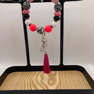 Silicone Bead Wristlet Keychains