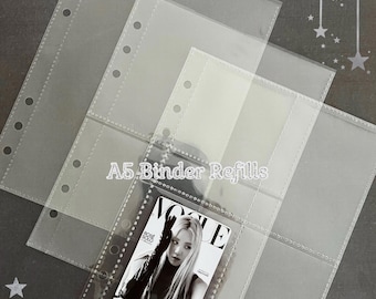 A5 Clear Binder Refills | 4 Grid Pocket / Single Pocket / 2 Pocket | Kpop Photocards, LOMO Photocards | Pack of 10