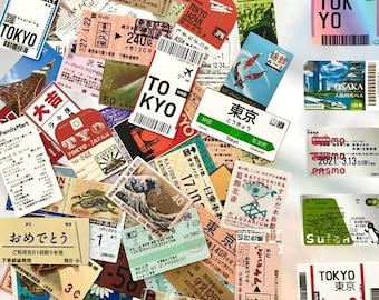 60 pcs | Japan Ticket Travel Sticker Pack A | Matte Vinyl Stickers