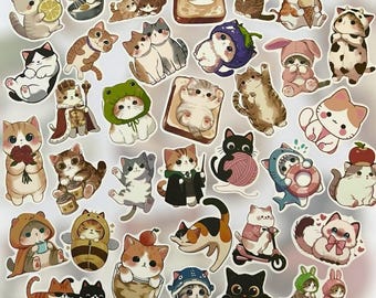 50 pcs | Cute Cats Sticker Pack | Matte Vinyl Stickers