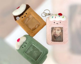 Plush Photocard Holder | ‘Sweet Kawaii Desserts’ | Dual Keychain/Clip | Kpop/Idol Photocard Holder | Bonus Deco Sticker Sheet | Kawaii Gifts