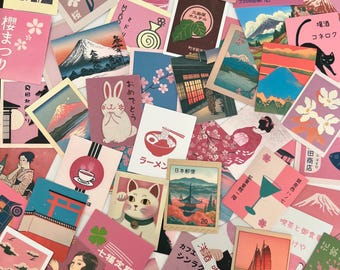 50 pcs | Japan Themed Pastel Sticker Pack | Matte Vinyl Stickers