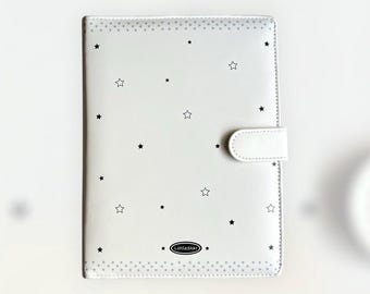 A5 ‘Star’ Binder | 6 Ring Binder | PU Faux Leather Premium Binder | Planner, Agenda, Organiser, Photo Card Album | Kawaii Stationery
