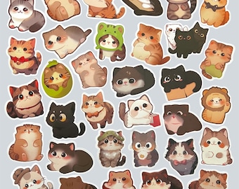 50 pcs | Adorable Cats | Vinyl Matte Stickers