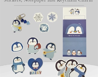 Cute Penguin Bundle | Stickers, Notepaper, Keychain Charm