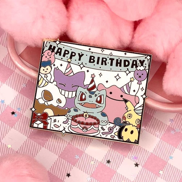 Pin esmaltado de cumpleaños de Poke