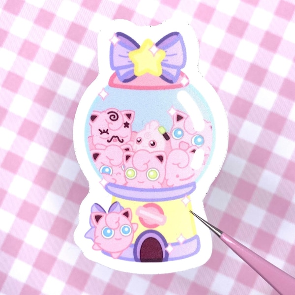 Pegatina de la máquina de chicles de Jigglypuff