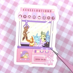 Eeveeloution Claw Machine Sticker