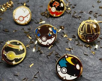 Pokeball filler enamel pins