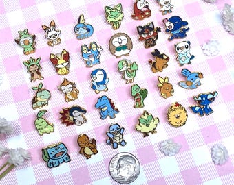 Starter Poke Monster Mini Micro Pins