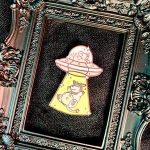 Clefairy and Miltank Spaceship Enamel Pin