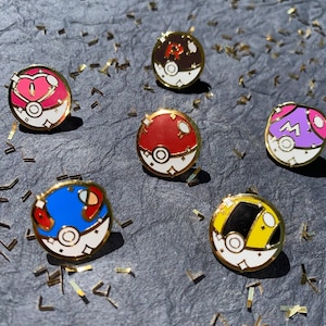 Pokeball filler enamel pins