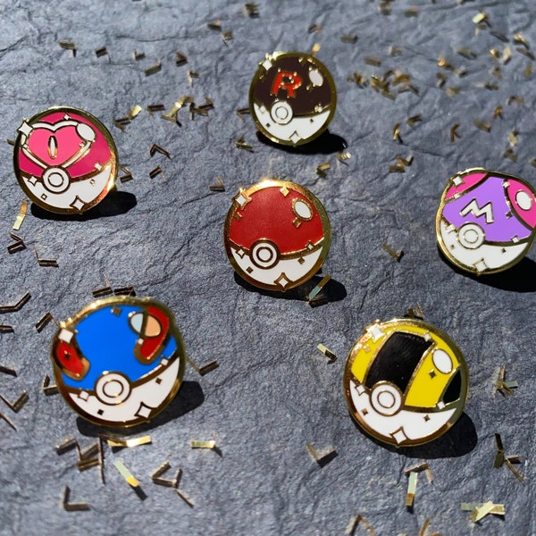 Pokeball filler enamel pins