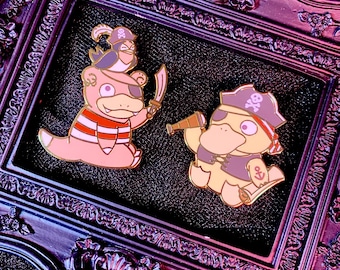 Pines de esmalte pirata Slowpoke y Psyduck