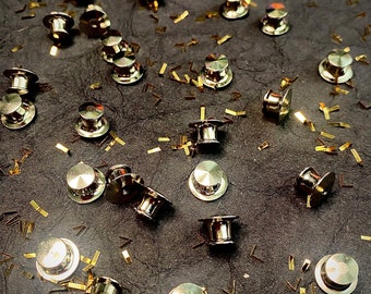Silver Metal Locking Pin Backs