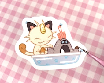 Meowth Litter Box Sticker