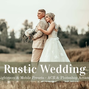 RUSTIC WEDDING Lightroom Mobile Presets Desktop Photoshop Actions Instagram Bright Summer groom Bride Cozy Engagement Photography Filters