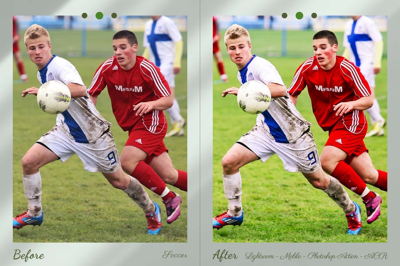 Soccer Lightroom Mobile Presets Photoshop Instagram Filtres HDR World Cup Influencers Jeu Sports Blogger Bright Clean Football Photographie image 4