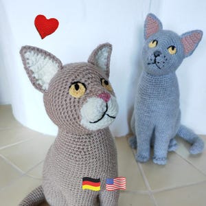Sitting cat - crochet pattern PDF