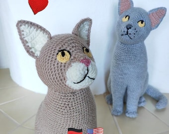 Sitting cat - crochet pattern PDF