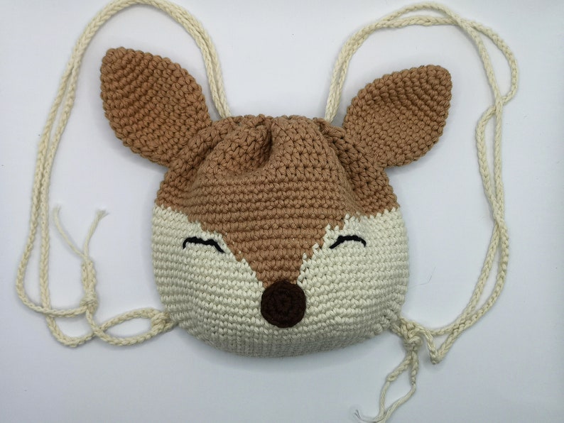 Childrens backpack Fox or deer crochet-pattern image 3