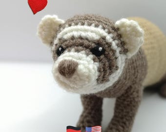 realistic Ferret - crochet-pattern PDF - Amigurumi pet - crochet tutorial in englisch and german