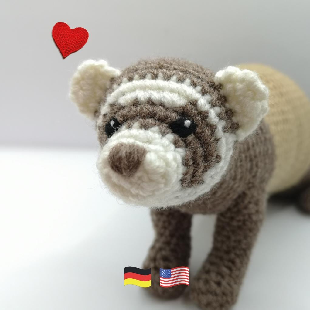 23 Ferret Crochet Patterns to Stitch Cute, Floppy, and Realistic Amigurumi 13 realistic Ferret crochet