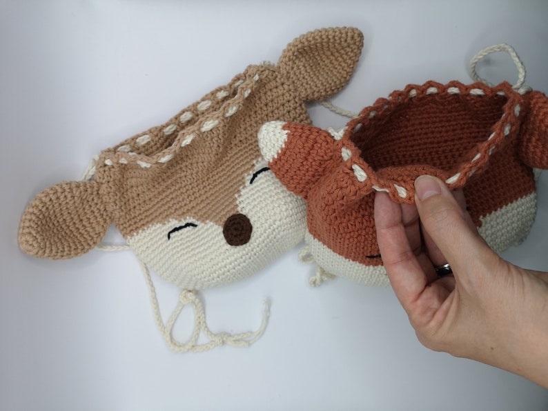 Childrens backpack Fox or deer crochet-pattern image 4