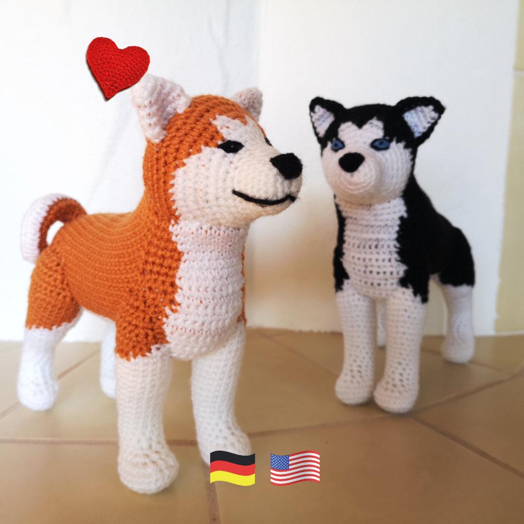 39 Husky Crochet Patterns for Plushies, Loveys, Cup Cozies, and Handmade Gifts 31 realistic Akita Inu / Husky