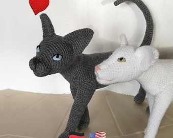 2in1: Sphynx Cat + Oriental Shorthair - crochet pattern by NiggyArts