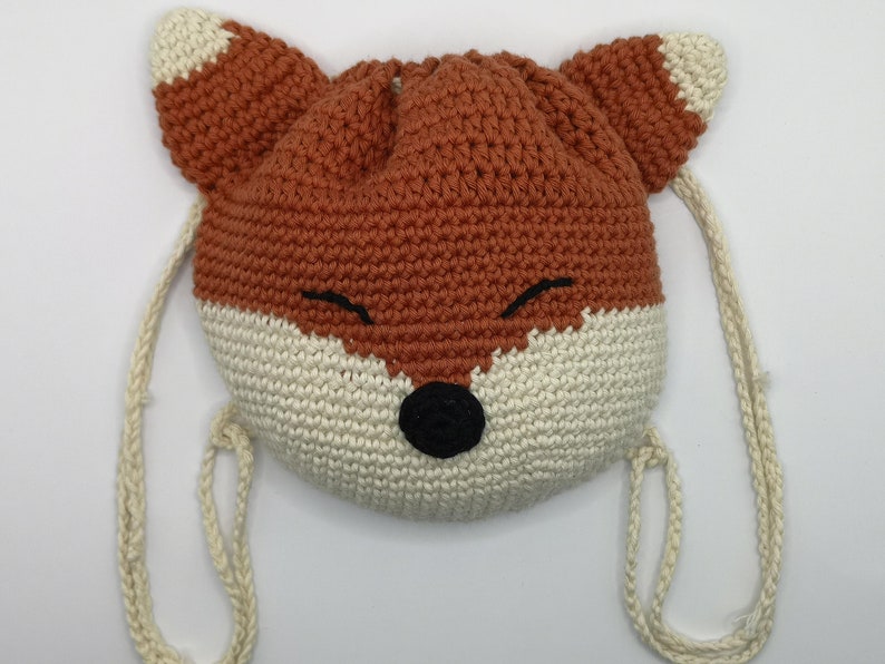 Childrens backpack Fox or deer crochet-pattern image 2