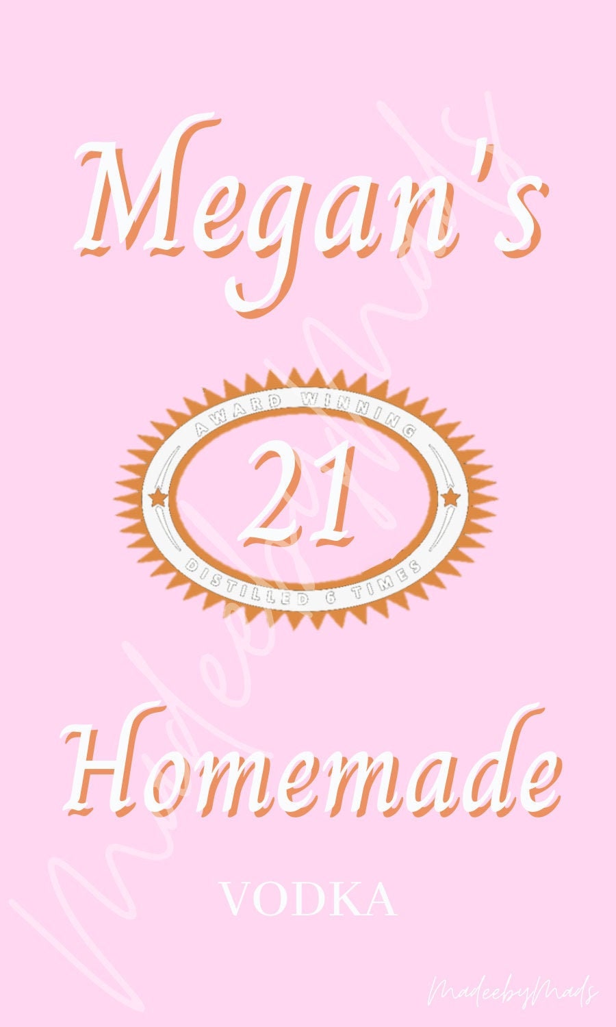 Custom Vodka Bottle Label Multiple Colors Etsy