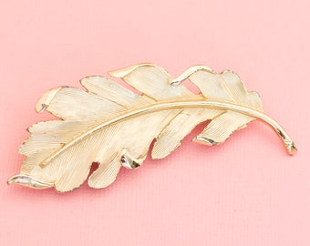 Vintage Unique Gold Tone Leaf Brooch | Leaf Brooch | H7