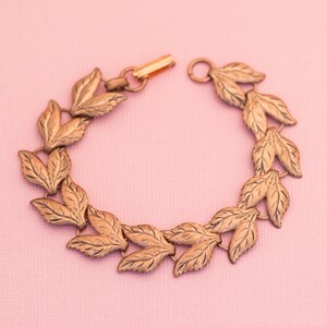 Vintage Copper Leaves Bracelet | Copper Tone Bracelet | 7.5 inch | H23