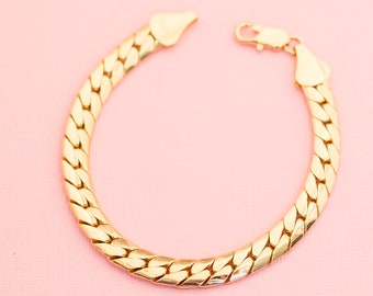 Minimalist Gold Tone Chain Bracelet | 8 inches | Korea | H12