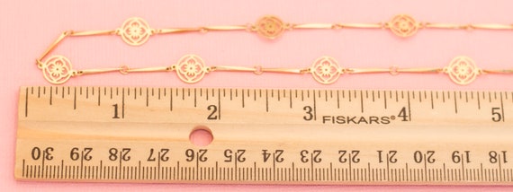 Vintage Elegant Ring Flower Chain Necklace | 26 i… - image 5