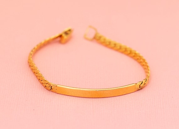 Vintage Gold Tone Trendy Chain Bracelet | 7.5 inc… - image 1