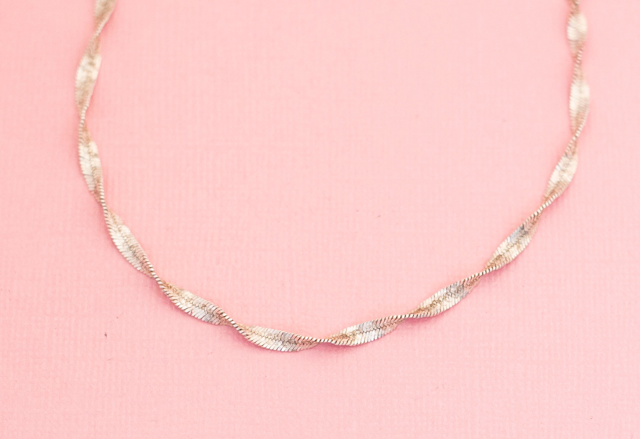 Minimalist Sterling Silver Twist Chain Necklace 19 Inch H20 Etsy