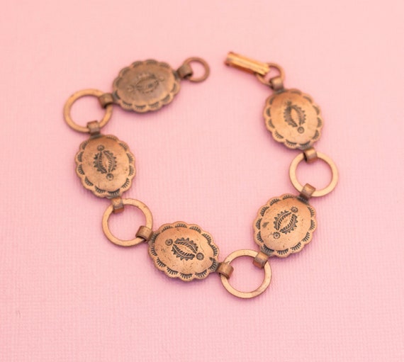 Antique Symbol Bracelet | Vintage Copper Bracelet… - image 1