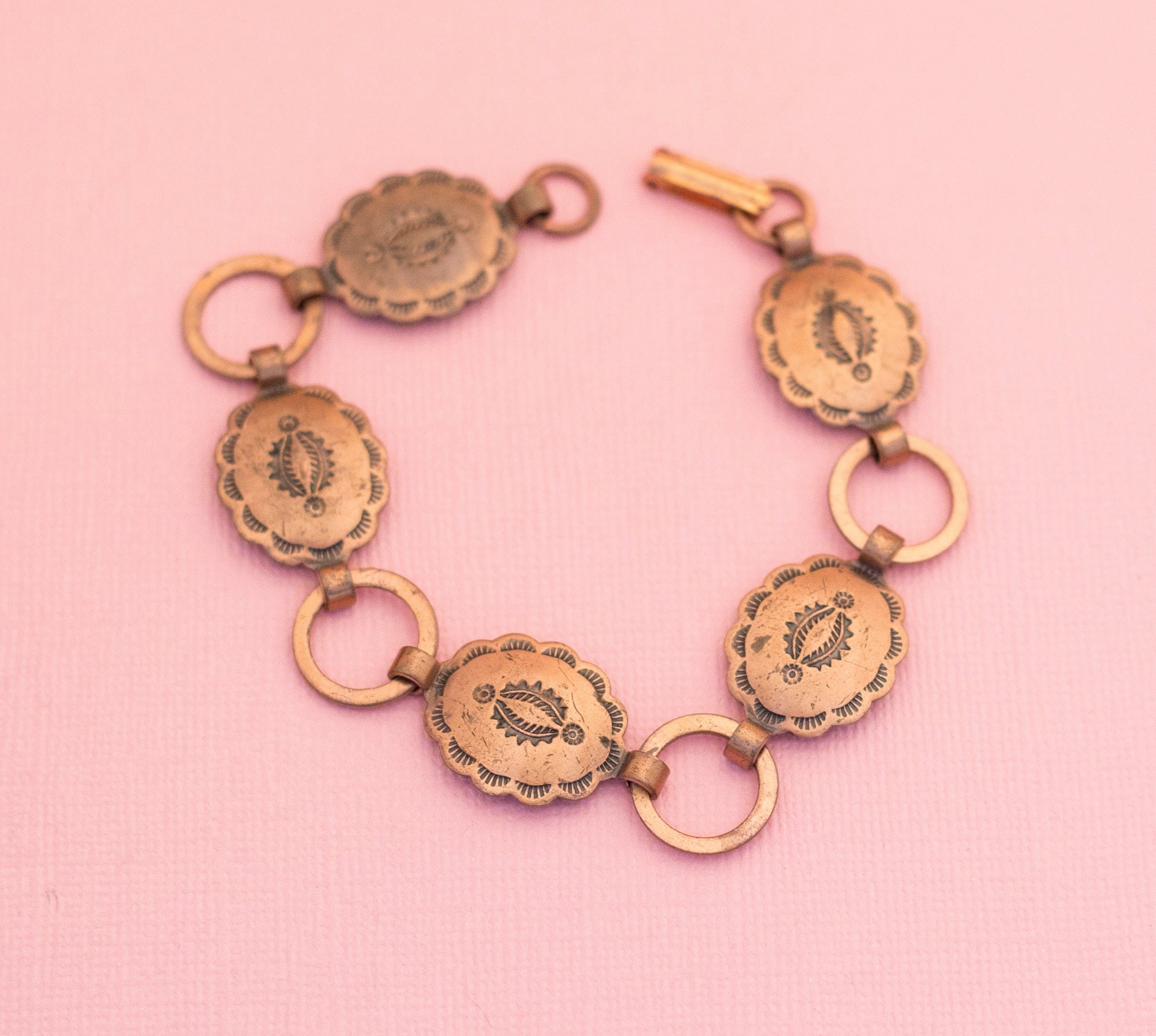 Antique Symbol Bracelet Vintage Copper Bracelet 7.5 Inch Etsy