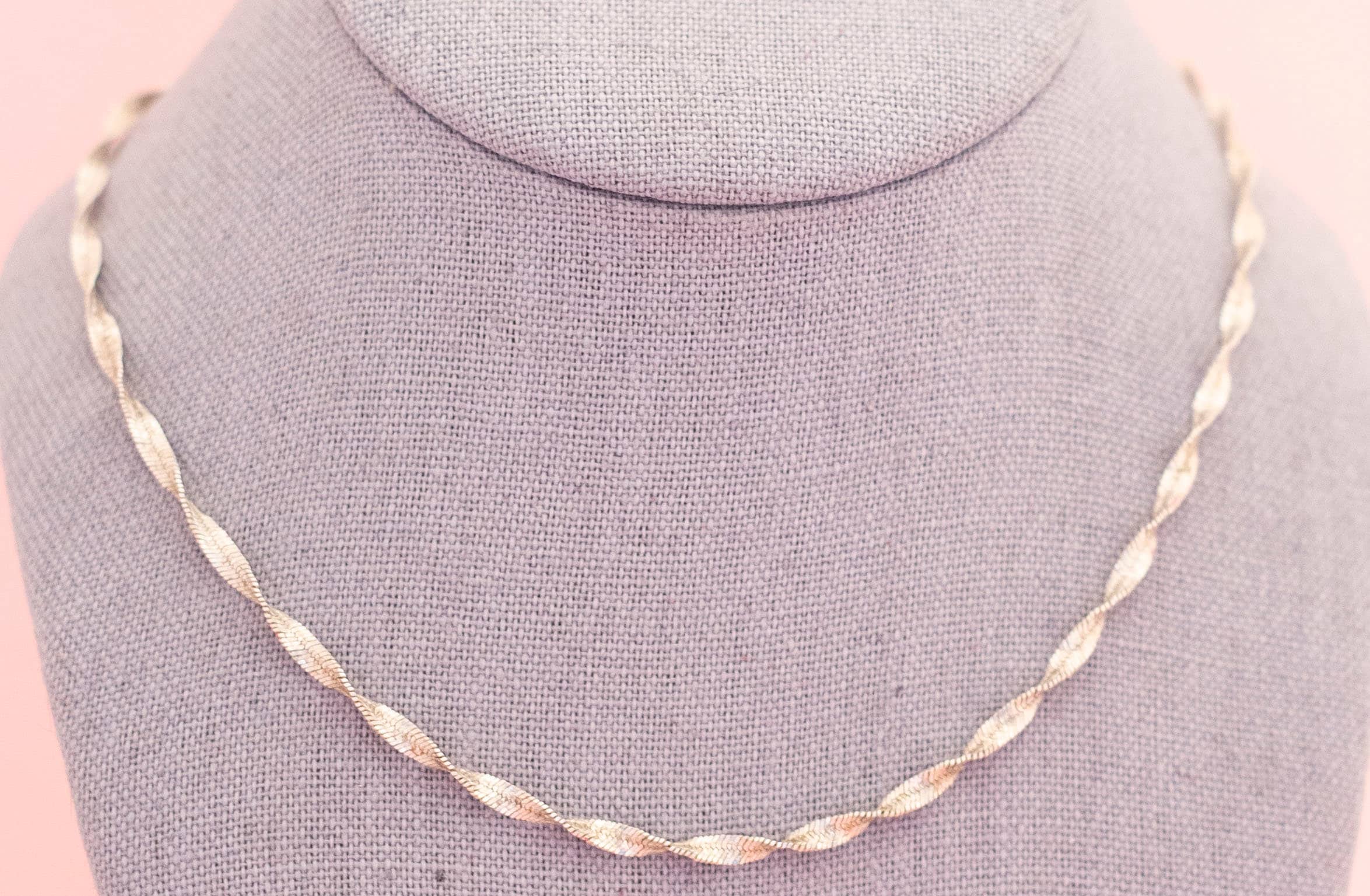 Minimalist Sterling Silver Twist Chain Necklace 19 Inch H20 - Etsy