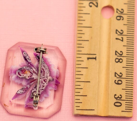 Vintage Purple Squared Flower Brooch | H25 - image 2