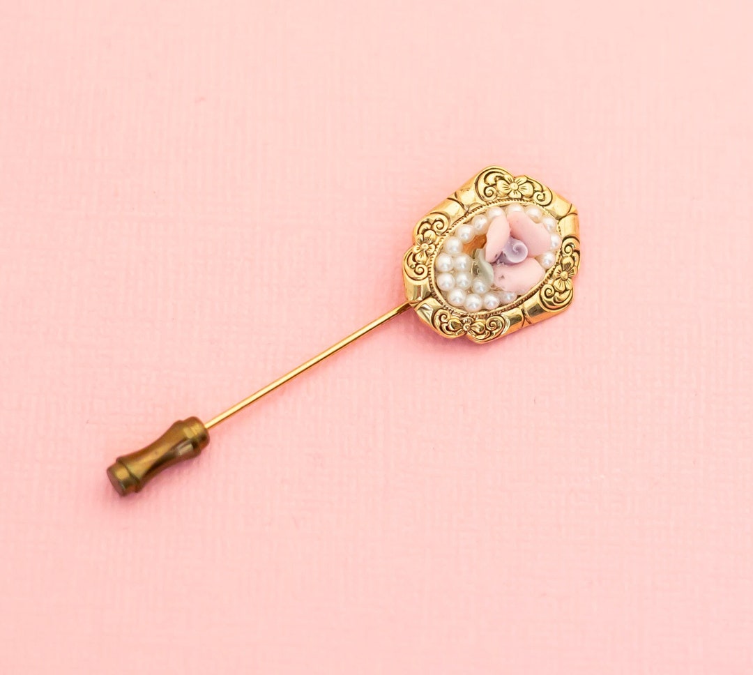 Sorrell Stick Pin Vintage Pearl Mirror Stick Pin | H26 - Etsy