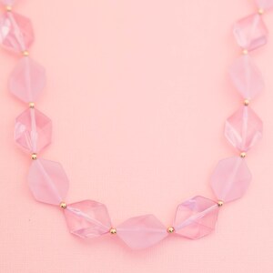 Vintage Pink Gem Beaded Necklace | 18 inch | Avon | H12