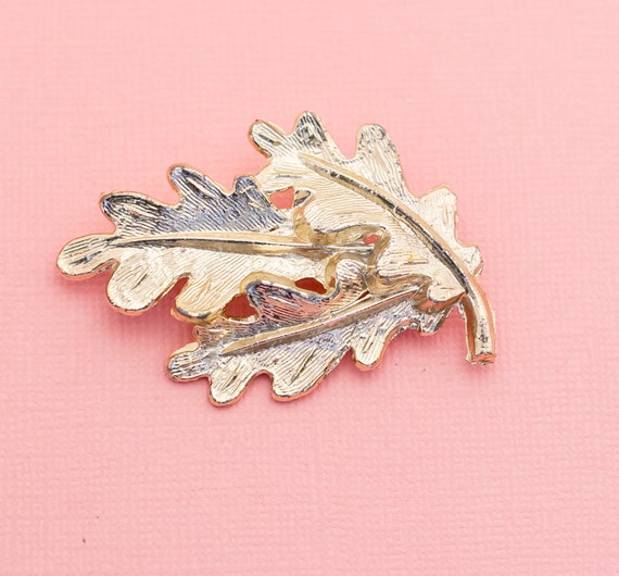 Vintage Unique Tri Leaf Brooch | Leaf Brooch | H18 - image 1