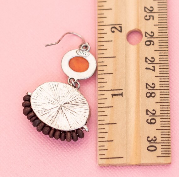 Bohemian Red and Orange Gloss Dangle Earrings| Av… - image 2