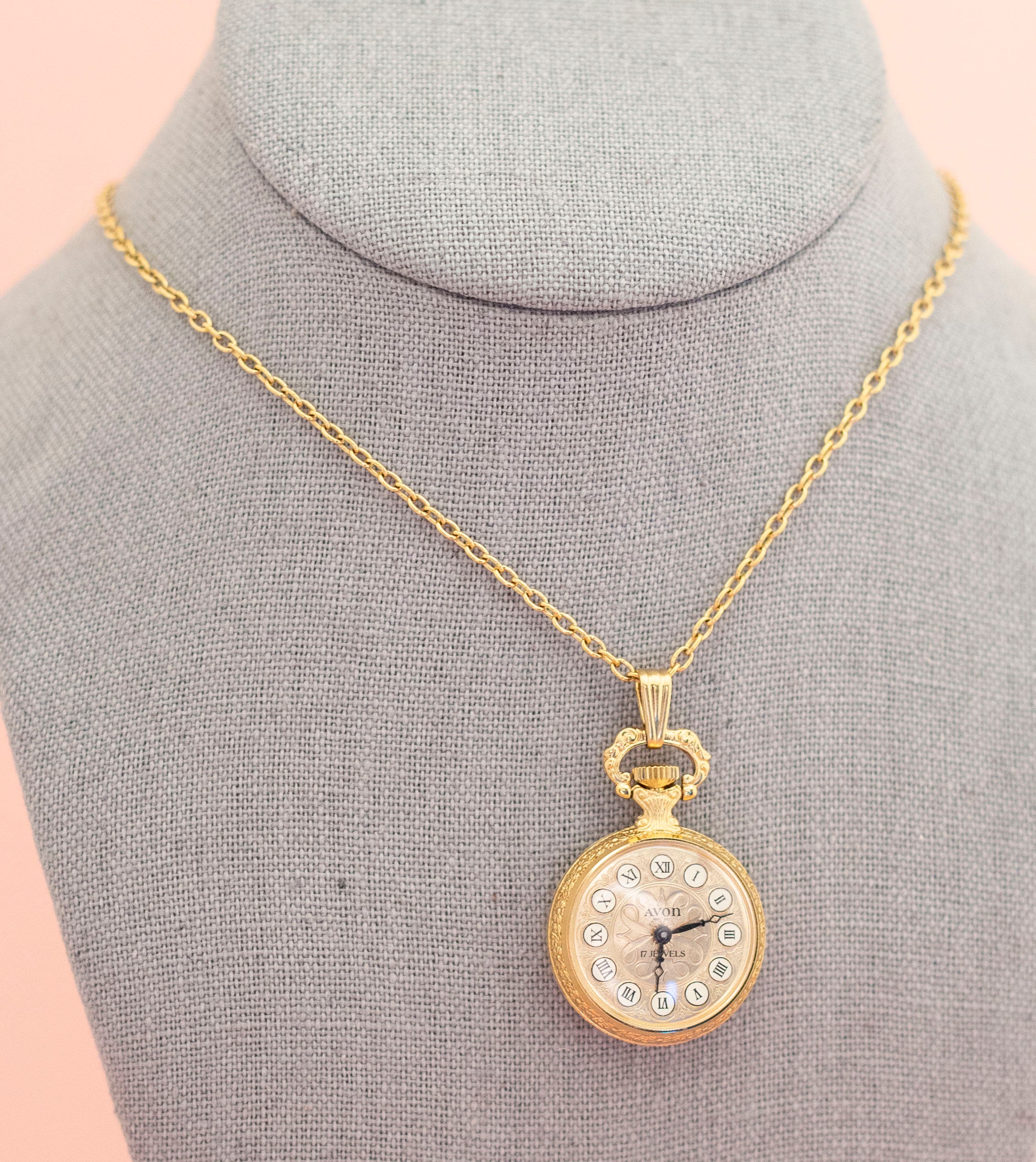 Vintage Watch Necklace Gold Tone Necklace Watch 30 inch Etsy